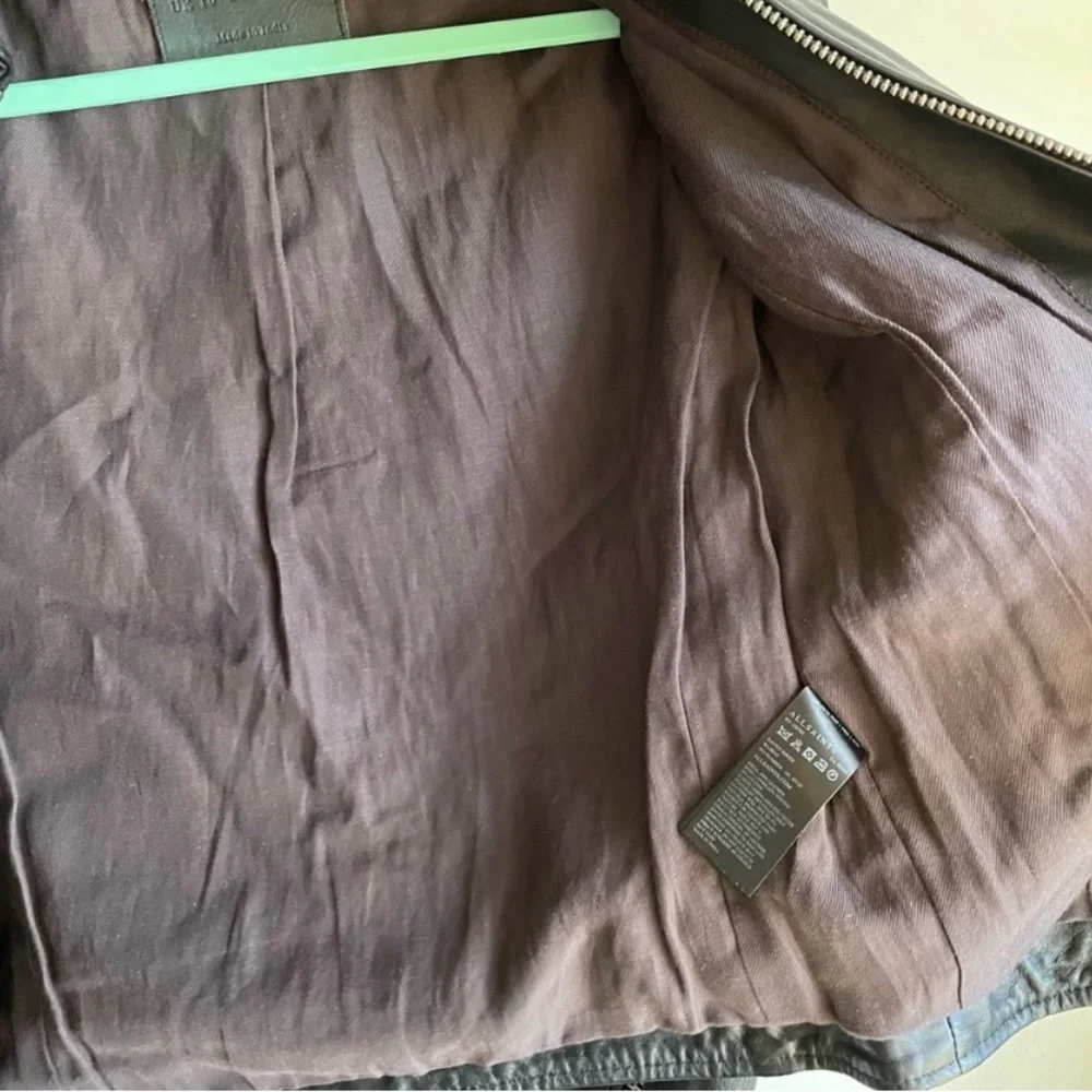 AllSaints Star Studded Raven Leather Biker Jacket Black US 6 Limited Edition - Picture 11 of 15